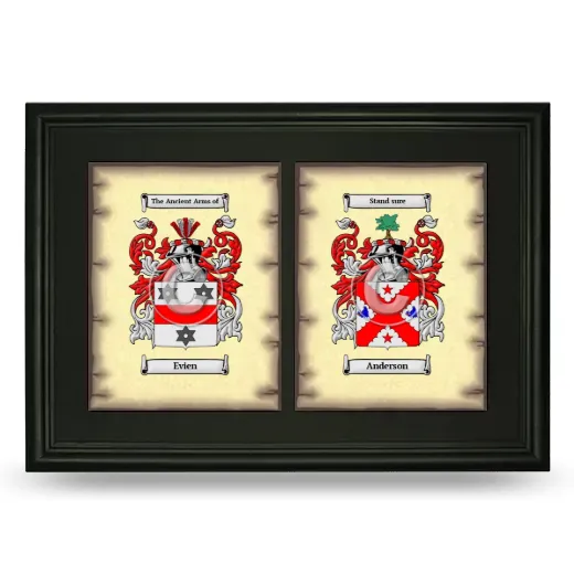 Double Coat of Arms Framed - Black