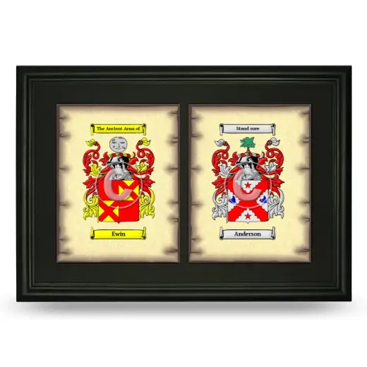 Double Coat of Arms Framed - Black