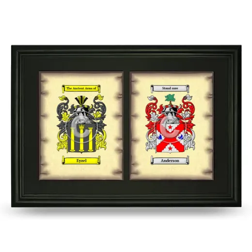 Double Coat of Arms Framed - Black