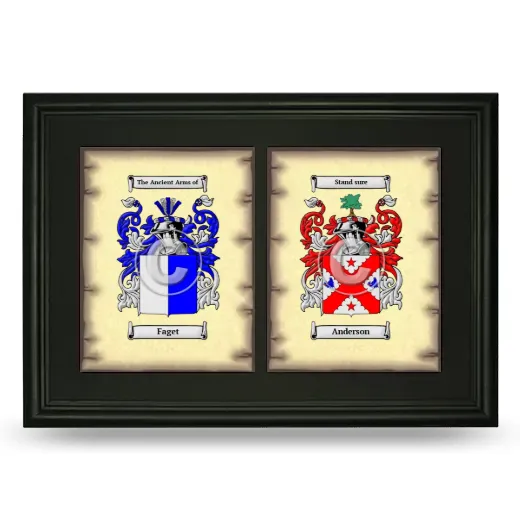 Double Coat of Arms Framed - Black