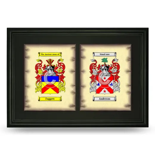 Double Coat of Arms Framed - Black