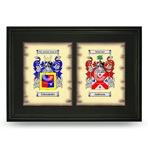 Double Coat of Arms Framed - Black