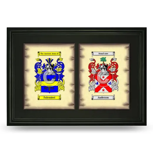 Double Coat of Arms Framed - Black