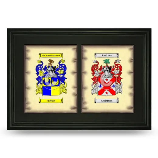 Double Coat of Arms Framed - Black