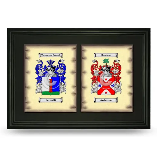 Double Coat of Arms Framed - Black