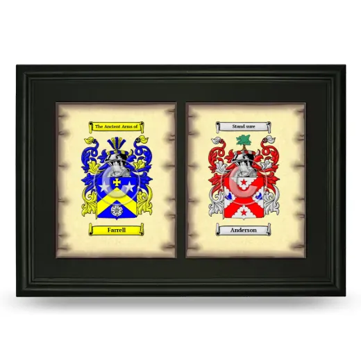 Double Coat of Arms Framed - Black