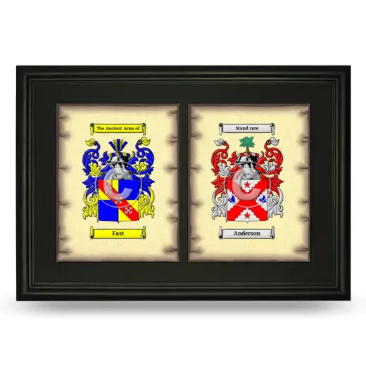 Double Coat of Arms Framed - Black