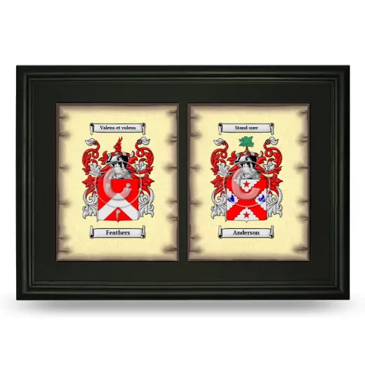 Double Coat of Arms Framed - Black