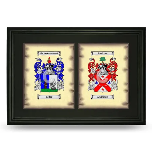 Double Coat of Arms Framed - Black