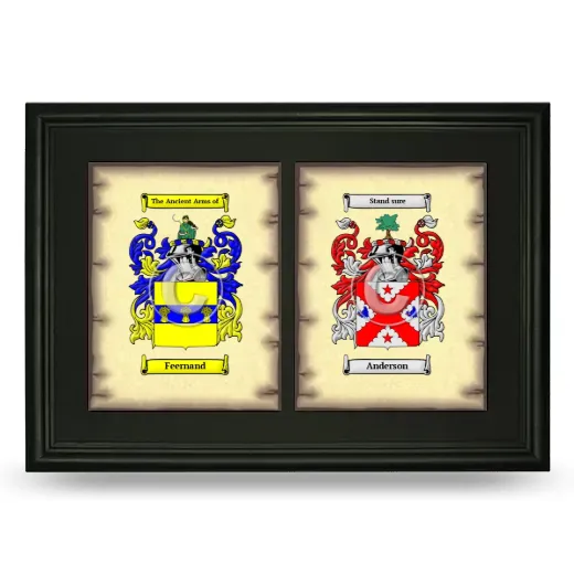 Double Coat of Arms Framed - Black