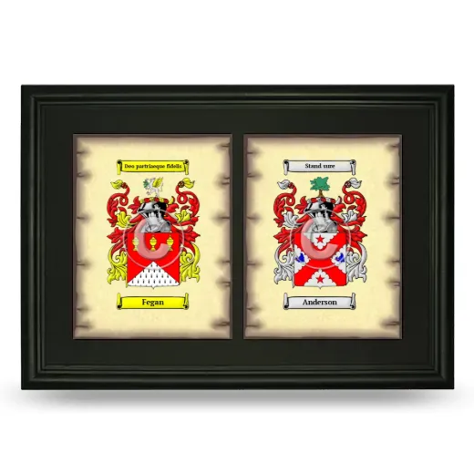 Double Coat of Arms Framed - Black