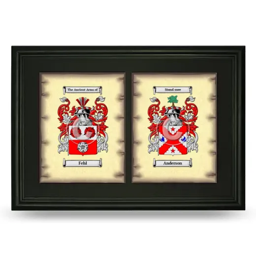 Double Coat of Arms Framed - Black