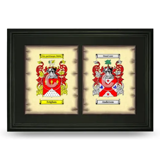Double Coat of Arms Framed - Black