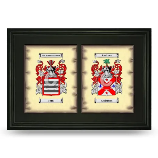 Double Coat of Arms Framed - Black