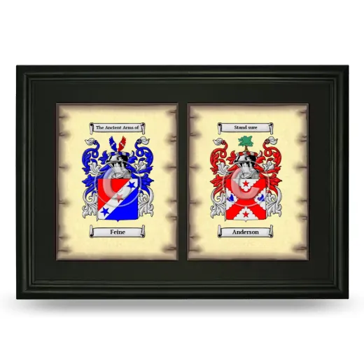 Double Coat of Arms Framed - Black