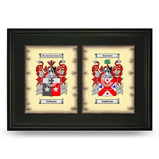 Double Coat of Arms Framed - Black