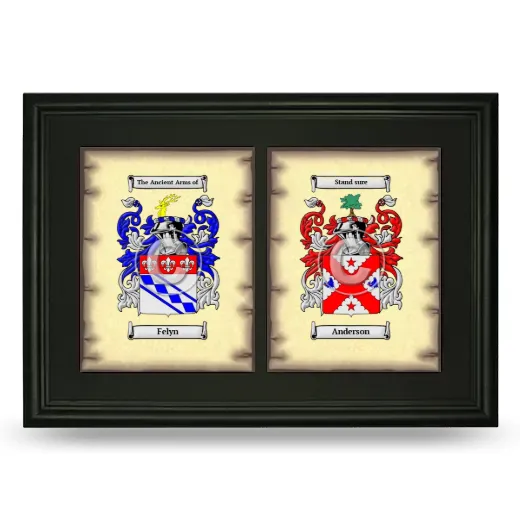 Double Coat of Arms Framed - Black