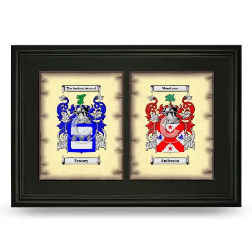 Double Coat of Arms Framed - Black