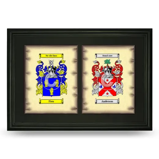 Double Coat of Arms Framed - Black