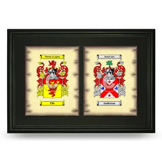 Double Coat of Arms Framed - Black
