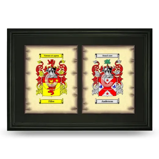 Double Coat of Arms Framed - Black