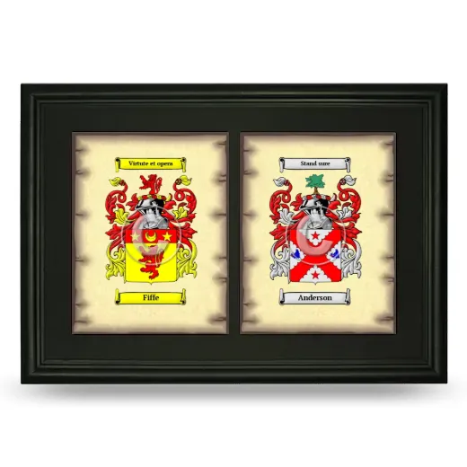 Double Coat of Arms Framed - Black