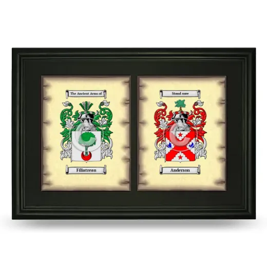 Double Coat of Arms Framed - Black