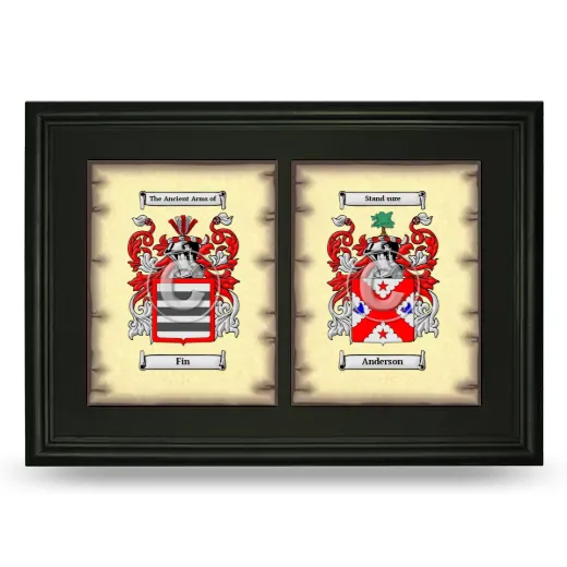 Double Coat of Arms Framed - Black