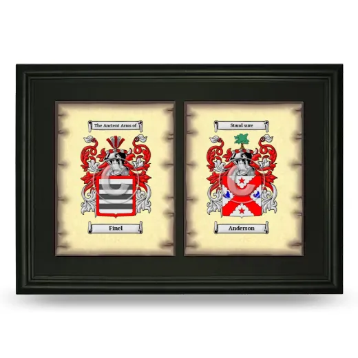 Double Coat of Arms Framed - Black