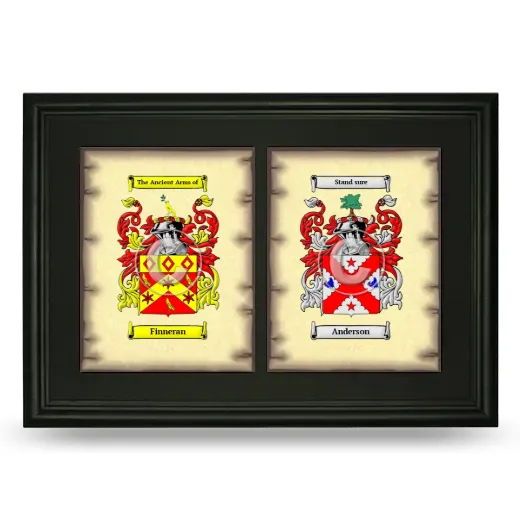 Double Coat of Arms Framed - Black