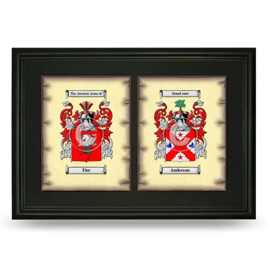Double Coat of Arms Framed - Black