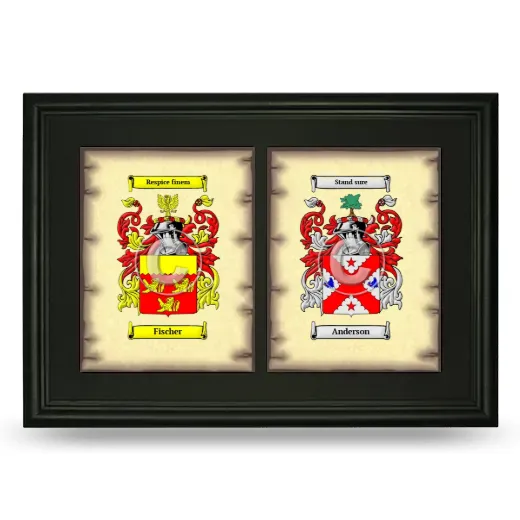 Double Coat of Arms Framed - Black