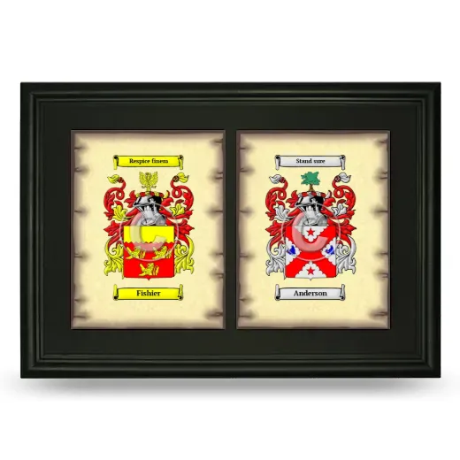Double Coat of Arms Framed - Black