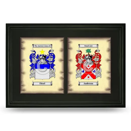 Double Coat of Arms Framed - Black
