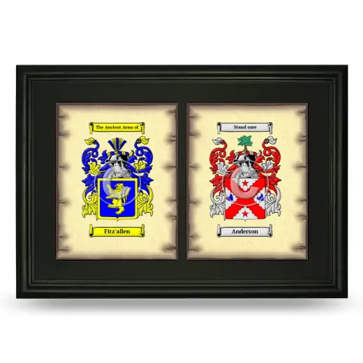 Double Coat of Arms Framed - Black