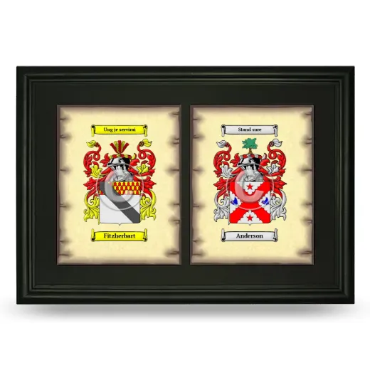 Double Coat of Arms Framed - Black