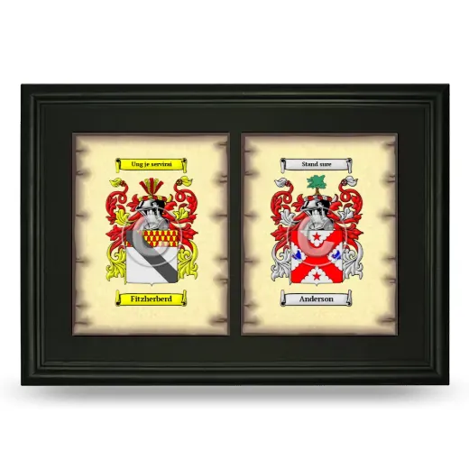 Double Coat of Arms Framed - Black