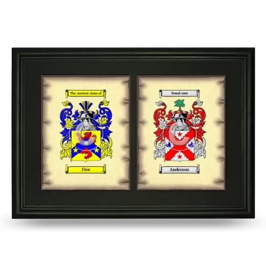 Double Coat of Arms Framed - Black