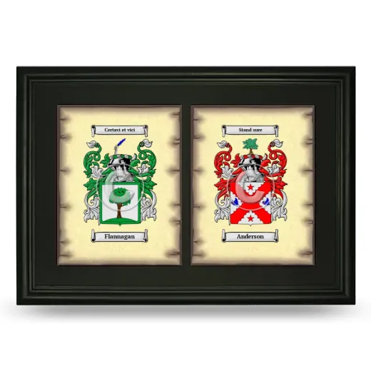 Double Coat of Arms Framed - Black