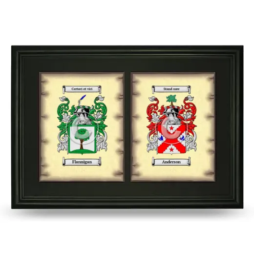 Double Coat of Arms Framed - Black