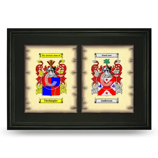 Double Coat of Arms Framed - Black