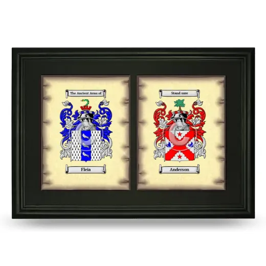 Double Coat of Arms Framed - Black