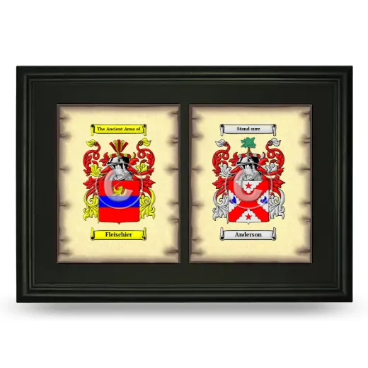 Double Coat of Arms Framed - Black