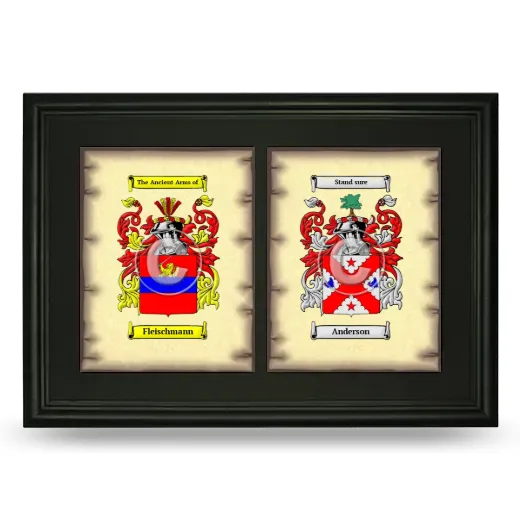 Double Coat of Arms Framed - Black