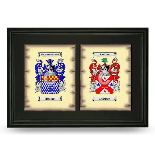 Double Coat of Arms Framed - Black