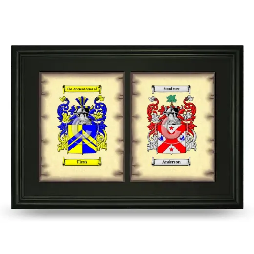 Double Coat of Arms Framed - Black