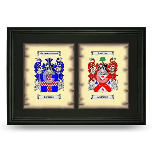 Double Coat of Arms Framed - Black