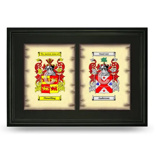 Double Coat of Arms Framed - Black