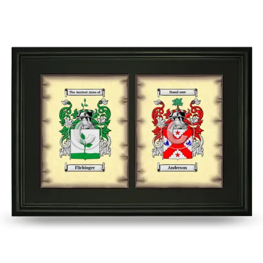 Double Coat of Arms Framed - Black