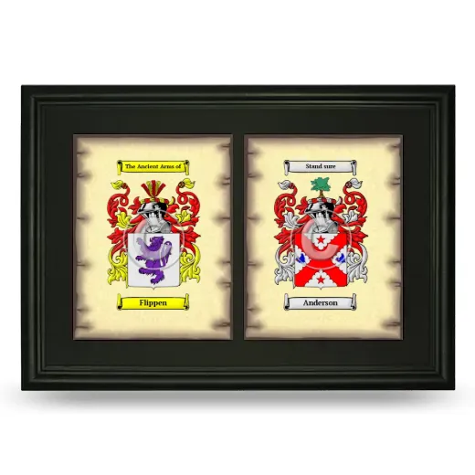 Double Coat of Arms Framed - Black